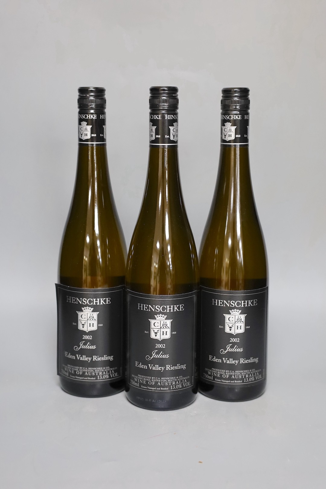 Three bottles Henschke 'Julius' Riesling - Eden Valley OC, 2002 75cl